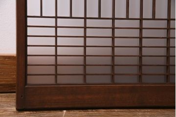 ラフジュ工房オリジナル　アンティーク古建具リメイク　引き出し付き　シンプルな組子の戸棚(収納棚、キャビネット、書院戸)(R-037734)