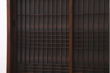 ラフジュ工房オリジナル　アンティーク古建具リメイク　引き出し付き　シンプルな組子の戸棚(収納棚、キャビネット、書院戸)(R-037734)