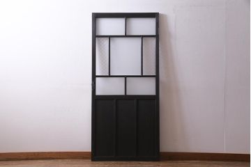 アンティーク建具　当店オリジナルガラス入り　落ち着きのあるレトロなドア(扉、開き戸)(R-037736)