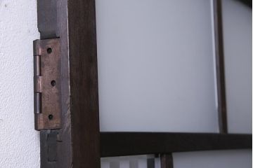 アンティーク建具　当店オリジナルガラス入り　落ち着きのあるレトロなドア(扉、開き戸)(R-037736)