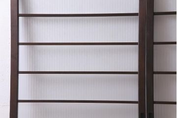 アンティーク建具　銀モールガラス　レトロであたたかみのあるガラス戸2枚セット(引き戸)(R-037737)