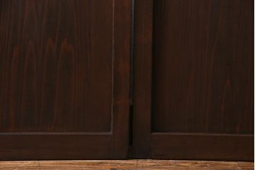 アンティーク建具　銀モールガラス　レトロであたたかみのあるガラス戸2枚セット(引き戸)(R-037737)