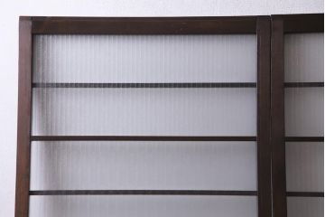 アンティーク建具　銀モールガラス　レトロであたたかみのあるガラス戸2枚セット(引き戸)(R-037737)