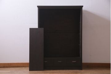 ラフジュ工房オリジナル　古建具リメイク　和の風情漂う組子引き戸のキャビネット(書院戸、収納棚、戸棚)(R-037738)