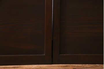 アンティーク建具　大正昭和初期　当時物色ガラス・当店オリジナルガラス　上手物のガラス戸2枚セット(引き戸)(R-037740)