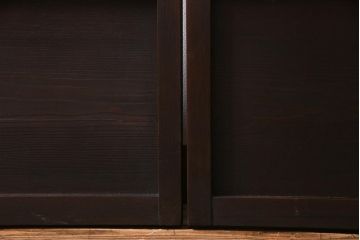 アンティーク建具　大正昭和初期　当時物色ガラス・当店オリジナルガラス　上手物のガラス戸2枚セット(引き戸)(R-037740)