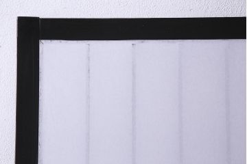 アンティーク建具　腰板ケヤキ材　黒い縁取りが格好良い障子戸2枚セット(引き戸)(R-037741)