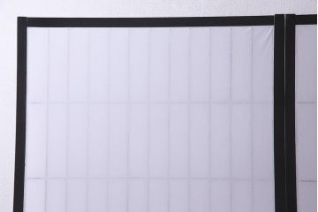 アンティーク建具　腰板ケヤキ材　黒い縁取りが格好良い障子戸2枚セット(引き戸)(R-037741)