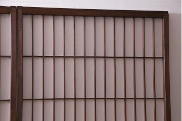 アンティーク建具　和製アンティーク　昭和初期　和の趣たっぷりのガラス入り縦額障子戸4枚セット(引き戸、格子戸、建具)(R-037742)