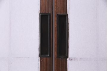 アンティーク建具　和製アンティーク　昭和初期　和の趣たっぷりのガラス入り縦額障子戸4枚セット(引き戸、格子戸、建具)(R-037742)