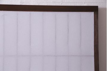 アンティーク建具　和製アンティーク　昭和初期　ダイヤガラス　和の趣たっぷりのダイヤガラス入り縦額障子戸2枚セット(引き戸、格子戸、建具)(R-037743)