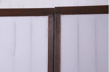 アンティーク建具　和製アンティーク　昭和初期　ダイヤガラス　和の趣たっぷりのダイヤガラス入り縦額障子戸2枚セット(引き戸、格子戸、建具)(R-037743)