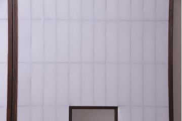 アンティーク建具　和製アンティーク　昭和初期　ダイヤガラス　和の趣たっぷりのダイヤガラス入り縦額障子戸2枚セット(引き戸、格子戸、建具)(R-037743)