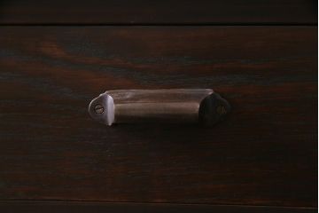 ラフジュ工房オリジナル　古建具リメイク　組子模様と障子紙が和モダンな雰囲気の脚付き戸棚(書院戸、組子、キャビネット)(R-037746)
