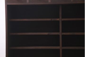ラフジュ工房オリジナル　古建具リメイク　組子模様と障子紙が和モダンな雰囲気の脚付き戸棚(書院戸、組子、キャビネット)(R-037746)