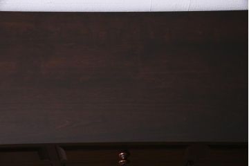 リメイク家具　北海道民芸家具　チェッカーガラスがアクセントになったリメイクサイドボード(収納棚、キャビネット)(R-037747)