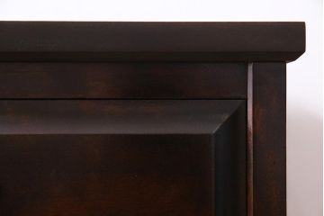 リメイク家具　北海道民芸家具　チェッカーガラスがアクセントになったリメイクサイドボード(収納棚、キャビネット)(R-037747)