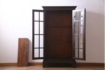 ビンテージ家具　松本民芸家具　シックなインテリアと相性の良いC型書棚(ブックケース、本棚、本箱、飾り棚、ヴィンテージ)(定価約63万円)(R-037749)