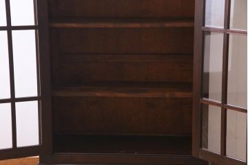 ビンテージ家具　松本民芸家具　シックなインテリアと相性の良いC型書棚(ブックケース、本棚、本箱、飾り棚、ヴィンテージ)(定価約63万円)(R-037749)