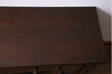 リメイク家具　北海道民芸家具　洗練された佇まいが魅力のリメイクサイドボード(リビングボード、引き出し)(R-037751)