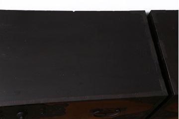 アンティーク家具　美品!　前面ケヤキ材・中桐材　かくし付き　重ね佐渡小木箪笥(時代箪笥、衣装箪笥、和タンス、引き出し、桐箪笥、桐たんす)(R-037752)