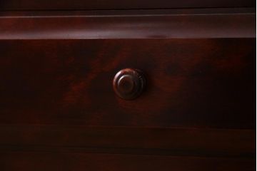 中古　民芸家具　機能的で高級感のあるライティングビューロー(デスク、机、在宅ワーク、在宅用棚)(R-037753)