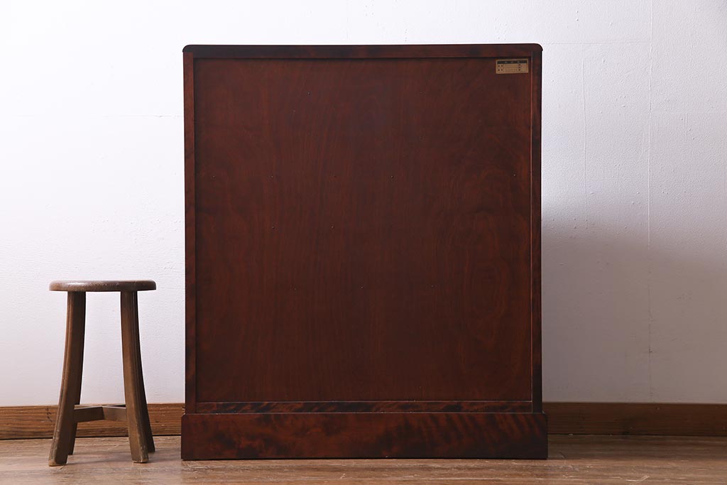 中古　民芸家具　機能的で高級感のあるライティングビューロー(デスク、机、在宅ワーク、在宅用棚)(R-037753)