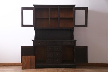 中古　松本民芸家具　洗練された佇まいのC型食器棚(飾り棚、収納棚、キャビネット)(定価約77万円)(R-037754)