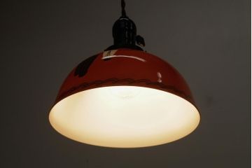 アンティーク照明　オールドノリタケ(則武、日本陶器)　帆船図柄　ペンダントライト(吊り下げ照明)(R-037755)