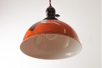 アンティーク照明　オールドノリタケ(則武、日本陶器)　帆船図柄　ペンダントライト(吊り下げ照明)(R-037755)