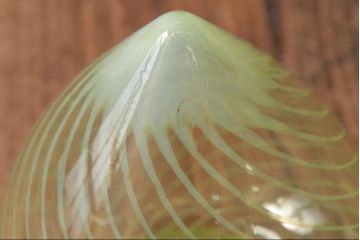アンティーク照明　ウランガラス　淡いイエローが爽やかな印象のペンダントライト(吊り下げ照明)(R-037756)