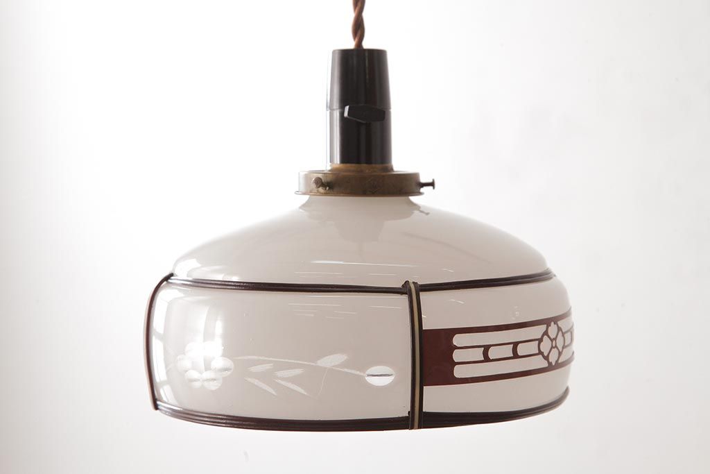 レトロ照明　和製アンティーク　花切子　レトロなデザインが魅力的な吊り下げ照明(R-037759)