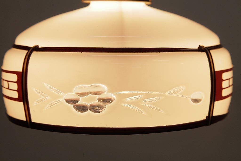 レトロ照明　和製アンティーク　花切子　レトロなデザインが魅力的な吊り下げ照明(R-037759)