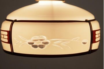 レトロ照明　和製アンティーク　花切子　レトロなデザインが魅力的な吊り下げ照明(R-037759)