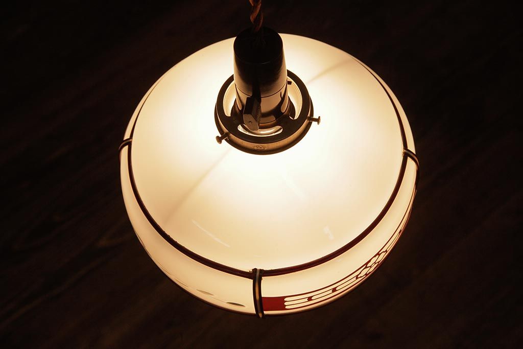 レトロ照明　和製アンティーク　花切子　レトロなデザインが魅力的な吊り下げ照明(R-037759)