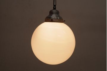 アンティーク照明　昭和初期　ぽってりとしたシルエットが愛らしい吊り下げ照明(天井照明、ペンダントライト)(R-037762)