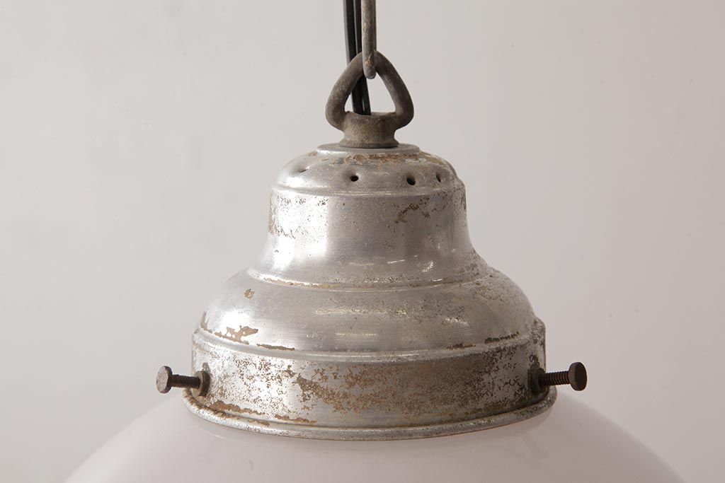 アンティーク照明　昭和初期　ぽってりとしたシルエットが愛らしい吊り下げ照明(天井照明、ペンダントライト)(R-037762)