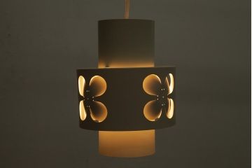 ビンテージ照明　松下電工　レトロモダンなシェードが目をひくペンダントライト(天井照明、吊り下げ照明)(R-037763)