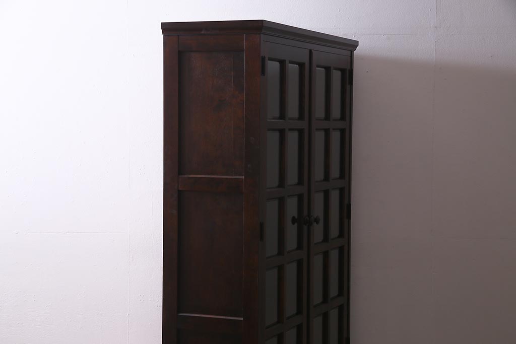 中古　北海道民芸家具　#115　落ち着いた色味のブックケース(本箱、収納棚、戸棚)(R-037765)