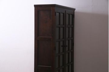 中古　北海道民芸家具　#115　落ち着いた色味のブックケース(本箱、収納棚、戸棚)(R-037765)