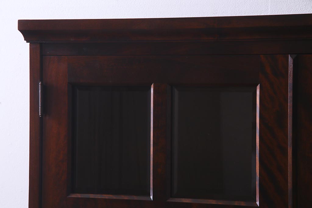 中古　北海道民芸家具　#115　落ち着いた色味のブックケース(本箱、収納棚、戸棚)(R-037765)