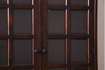 中古　北海道民芸家具　#115　落ち着いた色味のブックケース(本箱、収納棚、戸棚)(R-037765)