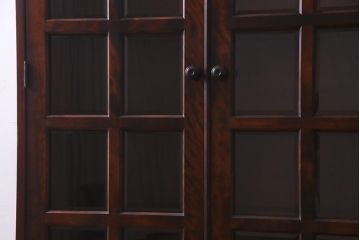 中古　北海道民芸家具　#115　落ち着いた色味のブックケース(本箱、収納棚、戸棚)(R-037765)