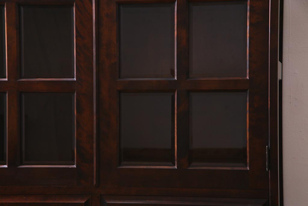 中古　北海道民芸家具　#115　落ち着いた色味のブックケース(本箱、収納棚、戸棚)(R-037765)