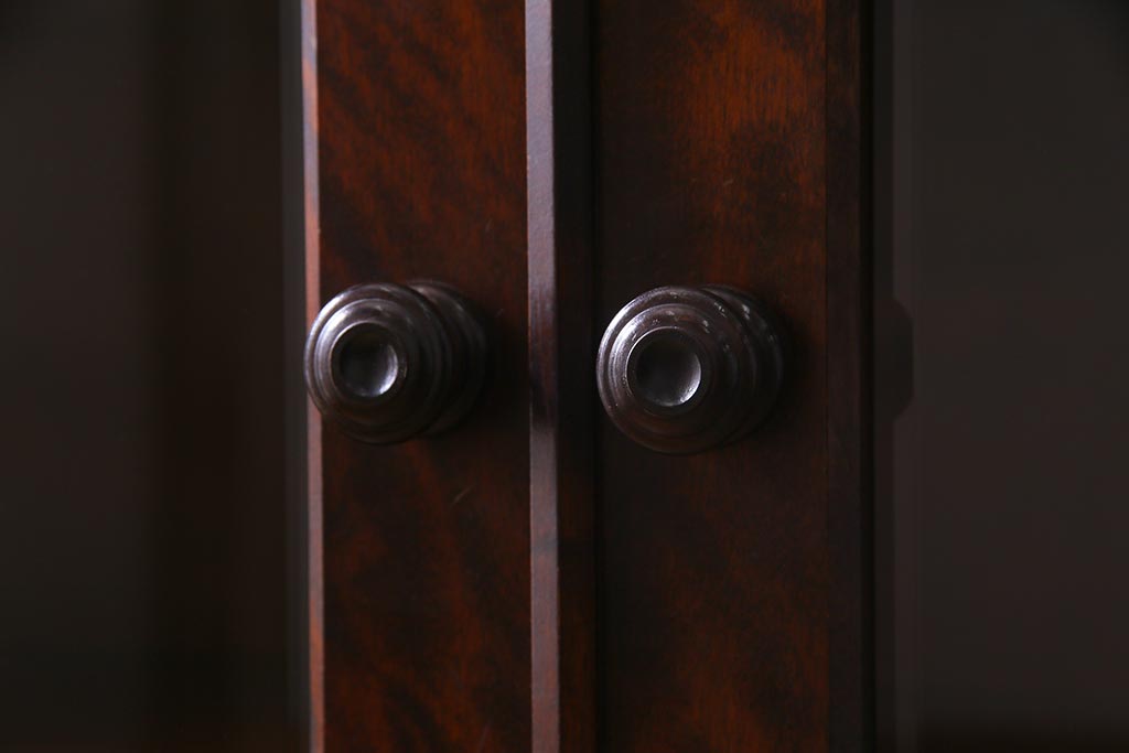 中古　北海道民芸家具　#115　落ち着いた色味のブックケース(本箱、収納棚、戸棚)(R-037765)