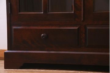 中古　北海道民芸家具　#115　落ち着いた色味のブックケース(本箱、収納棚、戸棚)(R-037765)