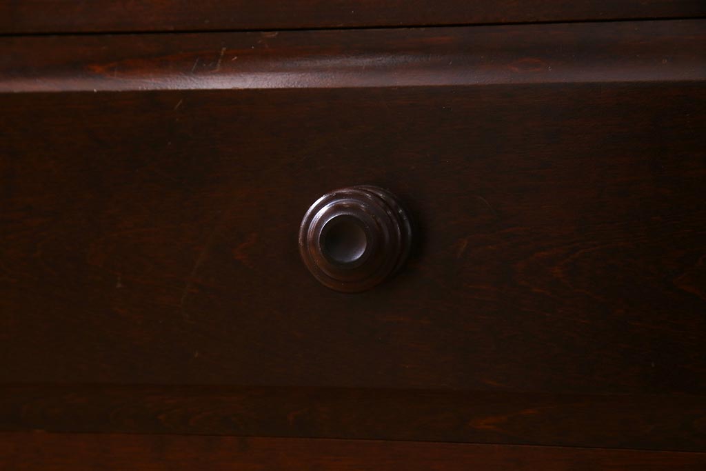 中古　北海道民芸家具　#115　落ち着いた色味のブックケース(本箱、収納棚、戸棚)(R-037765)