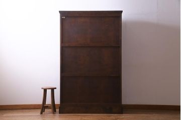 中古　北海道民芸家具　#115　落ち着いた色味のブックケース(本箱、収納棚、戸棚)(R-037765)