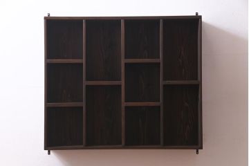 ラフジュ工房オリジナル　アンティーク材リメイク　ディスプレイが楽しめるウォールシェルフ(壁掛け収納棚、ウォールラック)(R-037767)