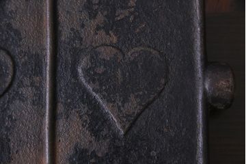 ヴィンテージ雑貨　フランスビンテージ　シャビーな質感がおしゃれなワッフルメーカー2個セット(R-037772)